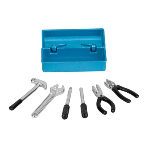 IVLAZLRG RC -Autowerkzeuge Box mit Hammerschlüsselzange und Schraubendreher für 1/12 Skala D12 MN99S ZP1001 Compatible Accessoires(Blue) von IVLAZLRG