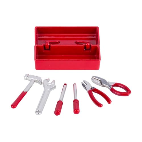 IVLAZLRG RC -Autowerkzeuge Box mit Hammerschlüsselzange und Schraubendreher für 1/12 Skala D12 MN99S ZP1001 Compatible Accessoires(Red) von IVLAZLRG
