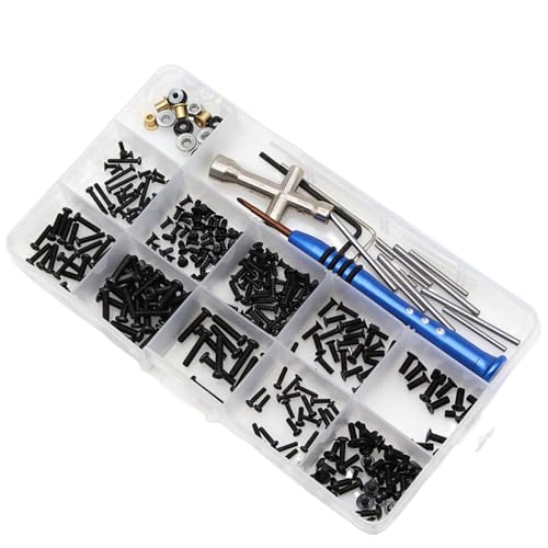 IVLAZLRG RC -Autozubehör -Werkzeugkit mit Metallschrauben Muttern Box Set Allen -Schlüsselschlüssel und Maschinendraht für 1/14 144001 Modell Spielzeugteile von IVLAZLRG