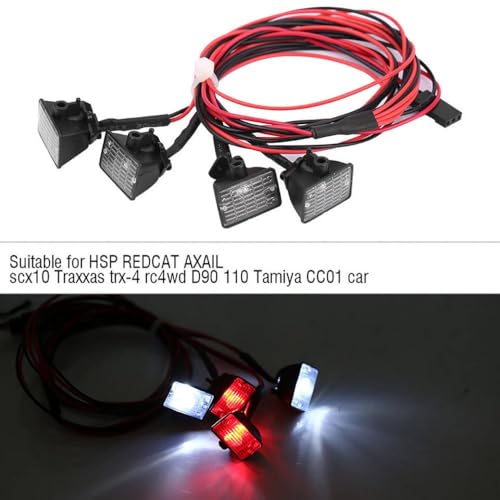 IVLAZLRG RC Crawler Roof Light Lack ABABLEINE Abschnitt MIT 4WD RC CAR Plastic Teil Teil VERWENDE(S 2 Red and 2 White) von IVLAZLRG