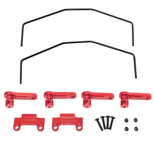 IVLAZLRG RC Fernbedienungsauto-Metall-Upgrade-Zubehör Anti-Roll-Balken-Set kompatibel mit Modellen 144001 144010 124016 124018 124007 124017 124019(Red) von IVLAZLRG