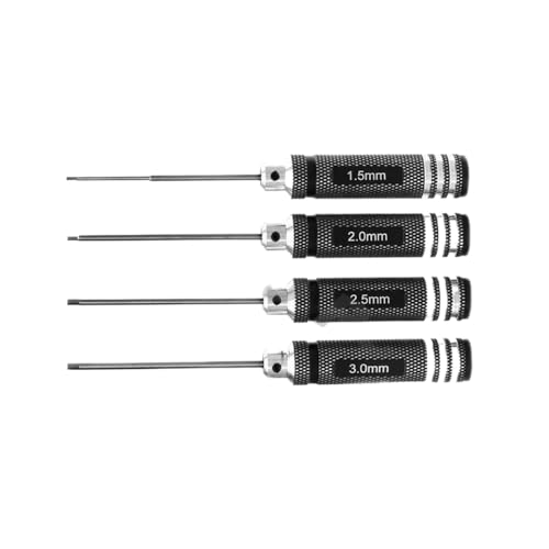 IVLAZLRG Speed ​​Silver Hard Steel Hex Sechsschraubendreher -Werkzeugset kompatibel mit 1/10 RC -Autos Boote UAVs Drohnen 4pcs 1,5 2,0 2,5 3.0mm von IVLAZLRG