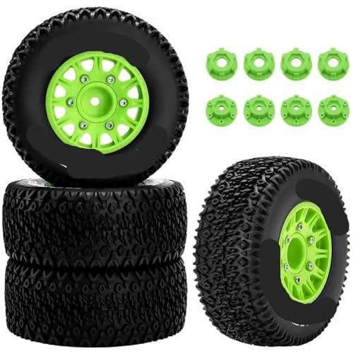 IVLAZLRG Universelle RC -Reifen für 2WD -Autos mit 1/10 Skala mit 12 mm und 14 mm Sechskantradkompatibilität(Green) von IVLAZLRG