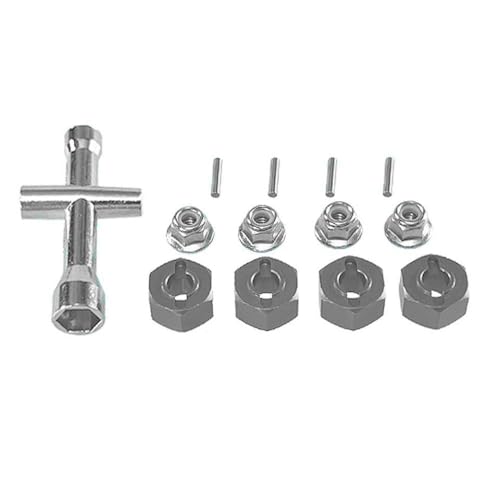 IVLAZLRG Upgrade-Schraubenschlüssel-Sechskant M4-Nussmetallteile kompatibel mit Hyper GO 1/14 14209-10 H14BM 14301-02-03 1/16 H16BM Fernbedienungsauto(Titanium) von IVLAZLRG