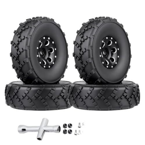 IVLAZLRG Weiche Gummi 1.0 Reifen mit gutem Griff und 1,0 Beadlock -Rädern für Verschiedene 1/18 und 1/24 RC -Crawler, die mit AX24 SCX24 Enduro24 kompatibel sind von IVLAZLRG