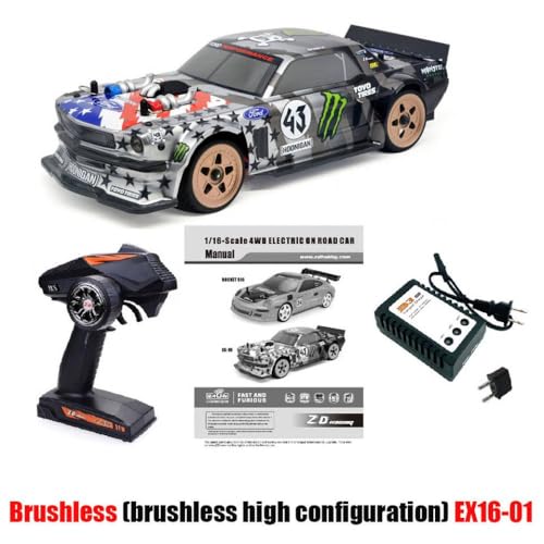 IVLAZLRG ZD Racing EX-16 1/16 RC-Auto mit bürstenlosen Motor 4WD-Fernbedienungsfahrzeug für Onroad-Touring-kompatible Modellgeschwindigkeit von bis zu 40 km/h(Brushless EX16-01) von IVLAZLRG