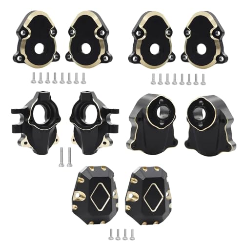 Schwarz beschichtete Messing Skid Plattenlenker Lenkung Knöchel Set kompatibel mit 1 18 -Skala -RC -Crawler -Modellen vorderer Außenhöhlen -Portal -Diff -Abdeckungen für 18 und ähnliche Fahrzeuge(Set von IVLAZLRG