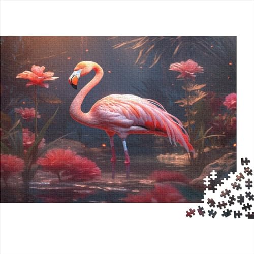 Flamingo 300 Teile Impossible Puzzle ErwachsenenGift Puzzles Geschickli Chkeitsspiel Für Die Ganze Familie Farbenfrohes Legespiel DIY Kit 300pcs (40x28cm) von IVYARD