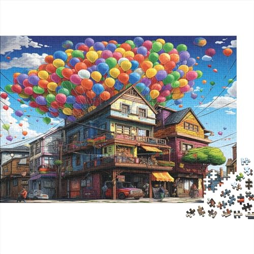 Flying House Travel 1000 Teile Erwachsenen Puzzle Farbenfrohes Puzzles Für Erwachsene in Bewährter Qualität Animation Style Impossible Puzzles DIY Kit Lernspiel Spielzeug Geschenk 1000pcs (75x50cm) von IVYARD