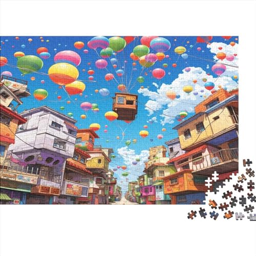 Flying House Travel 500 Teile Impossible Puzzle ErwachsenenAnimation Style Puzzles Geschickli Chkeitsspiel Für Die Ganze Familie Farbenfrohes Legespiel DIY Kit 500pcs (52x38cm) von IVYARD