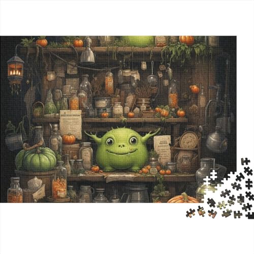 Monster Pumpkin Hut 1000 Teile Erwachsene Puzzles Für Erwachsene Klassische Halloween Puzzle Schwer Pädagogisches Spielzeug Geschicklichkeitsspiel Für Die Ganze Familie 1000pcs (75x50cm) von IVYARD