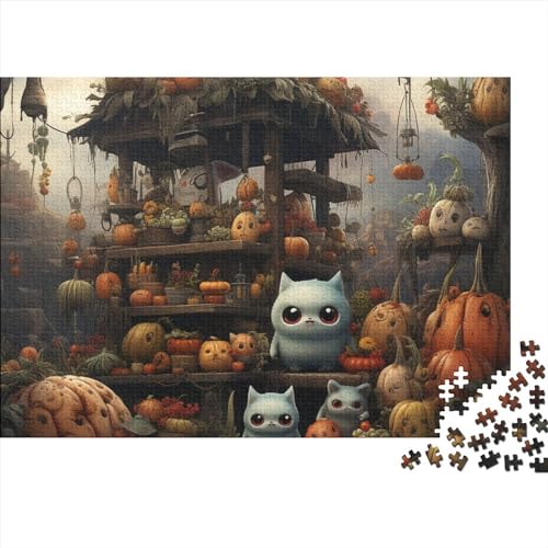 Monster Pumpkin Hut 1000 Teile Erwachsene Puzzles Für Erwachsene Klassische Halloween Puzzle Schwer Pädagogisches Spielzeug Geschicklichkeitsspiel Für Die Ganze Familie 1000pcs (75x50cm) von IVYARD