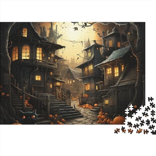 Monster Pumpkin Hut 500 Teile Erwachsene Puzzles Für Erwachsene Klassische Halloween Puzzle Schwer Pädagogisches Spielzeug Geschicklichkeitsspiel Für Die Ganze Familie 500pcs (52x38cm) von IVYARD
