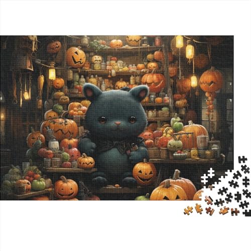 Monster Pumpkin Hut 500 Teile Erwachsenen Puzzle Farbenfrohes Puzzles Für Erwachsene in Bewährter Qualität Halloween Impossible Puzzles DIY Kit Lernspiel Spielzeug Geschenk 500pcs (52x38cm) von IVYARD