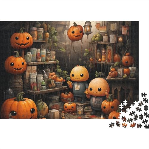 Monster Pumpkin Hut 500 Teile Erwachsenen Puzzle Farbenfrohes Puzzles Für Erwachsene in Bewährter Qualität Halloween Impossible Puzzles DIY Kit Lernspiel Spielzeug Geschenk 500pcs (52x38cm) von IVYARD
