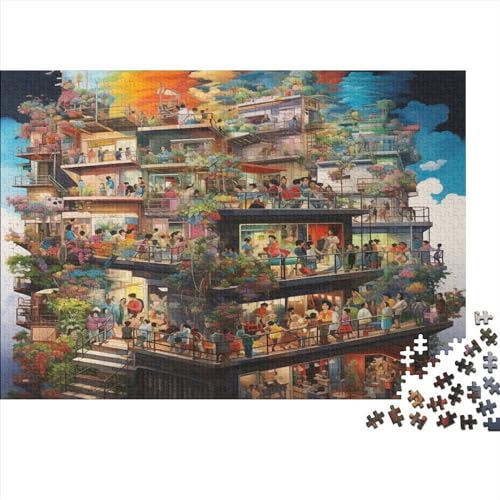 Small Town Life 500 Teile Erwachsene Puzzles Für Erwachsene Klassische Rich and Complex Colors Puzzle Schwer Pädagogisches Spielzeug Geschicklichkeitsspiel Für Die Ganze Familie 500pcs (52x38cm) von IVYARD