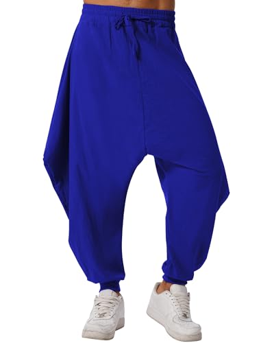 IWEMEK Baumwoll Hose Herren Lang Sommerhose, Vintage Bequeme Sommer Harenallee mit Seitentaschen, Lockere Tapered Hosen für Freizeit, Reisen und Streetstyle blau 4XL IWEMEK Baumwoll Hose Herren Lang Sommerhose, Vintage Bequeme Sommer Harenallee mit Seitentaschen, Lockere Tapered Hosen für Freizeit, Reisen und Streetstyle blau 4XL von IWEMEK