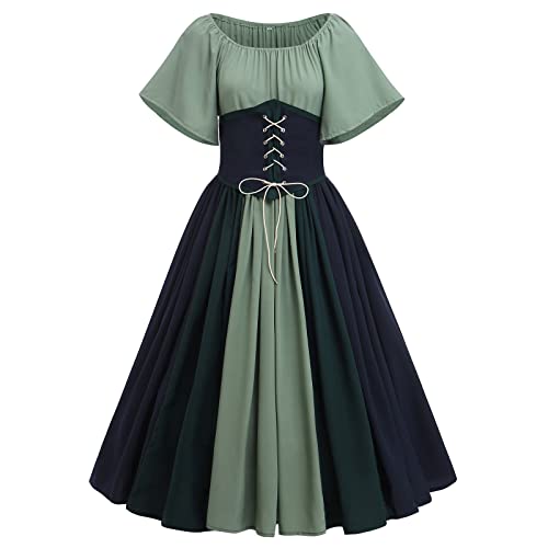 IWEMEK Gothic Kleidung Damen Mittelalter Kleid Lang Renaissance Viktorianisches Kostüm Retro Partykleid Halloween Karneval Vintage Korsettkleid mit ausgestellten Ärmeln grün 3XL IWEMEK Gothic Kleidung Damen Mittelalter Kleid Lang Renaissance Viktorianisches Kostüm Retro Partykleid Halloween Karneval Vintage Korsettkleid mit ausgestellten Ärmeln grün 3XL von IWEMEK