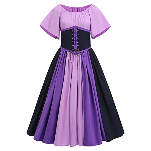 IWEMEK Gothic Kleidung Damen Mittelalter Kleid Lang Renaissance Viktorianisches Kostüm Retro Partykleid Halloween Karneval Vintage Korsettkleid mit ausgestellten Ärmeln lila XXL IWEMEK Gothic Kleidung Damen Mittelalter Kleid Lang Renaissance Viktorianisches Kostüm Retro Partykleid Halloween Karneval Vintage Korsettkleid mit ausgestellten Ärmeln lila XXL von IWEMEK