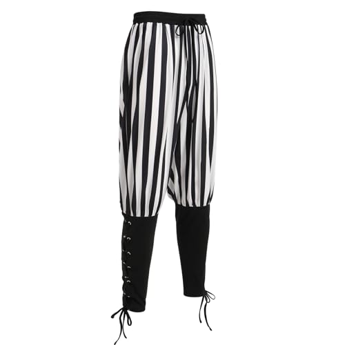 IWEMEK Mittelalter Hose Herren Larp Piratenhose Renaissance Baumwolle Piraten Kostüm Bundbündchen Verstellbar Viktorianische Halloween Karnevalskostüm für Festival, Party,Karneval,Cosplay IWEMEK Mittelalter Hose Herren Larp Piratenhose Renaissance Baumwolle Piraten Kostüm Bundbündchen Verstellbar Viktorianische Halloween Karnevalskostüm für Festival, Party,Karneval,Cosplay von IWEMEK