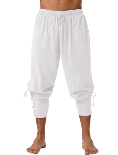 IWEMEK Mittelalter Hose Herren Larp Piratenhose Renaissance Baumwolle Piraten Kostüm Bundbündchen Verstellbar Viktorianische Halloween Karnevalskostüm für Festival, Party,Karneval,Cosplay IWEMEK Mittelalter Hose Herren Larp Piratenhose Renaissance Baumwolle Piraten Kostüm Bundbündchen Verstellbar Viktorianische Halloween Karnevalskostüm für Festival, Party,Karneval,Cosplay von IWEMEK