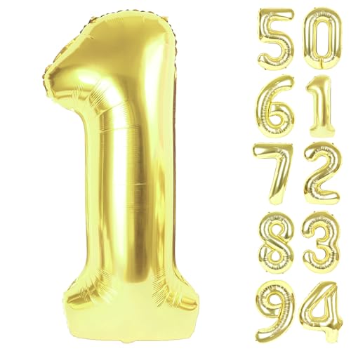 101,6 cm Champagner Gold 1 Ballon zum ersten Geburtstag, 1. Zahlenballons, Geburtstagsdekorationen für Mädchen, Kinder, Kleinkind, Baby, ein riesiger Ballon mit Zahl 1 101,6 cm Champagner Gold 1 Ballon zum ersten Geburtstag, 1. Zahlenballons, Geburtstagsdekorationen für Mädchen, Kinder, Kleinkind, Baby, ein riesiger Ballon mit Zahl 1 von IWERP
