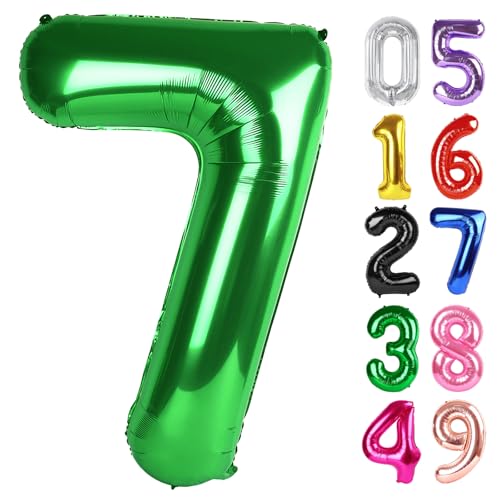 Dunkelgrüner Ballon Zahl 7 40 Zoll, 7 Geburtstag Party Dekorationen für Kinder, Riesen Glitzer 7 Form Folienballon für Partybedarf Dunkelgrüner Ballon Zahl 7 40 Zoll, 7 Geburtstag Party Dekorationen für Kinder, Riesen Glitzer 7 Form Folienballon für Partybedarf von IWERP