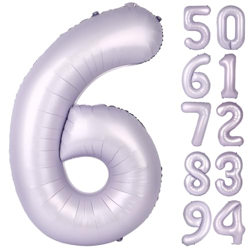 Flieder 6 Luftballon, Zahlenballons 40 Zoll, 6. Luftballons für Geburtstagsdekorationen, Lavendel Partyzubehör 6 Geburtstag Ballon, Zahl 6 Ballon Flieder 6 Luftballon, Zahlenballons 40 Zoll, 6. Luftballons für Geburtstagsdekorationen, Lavendel Partyzubehör 6 Geburtstag Ballon, Zahl 6 Ballon von IWERP