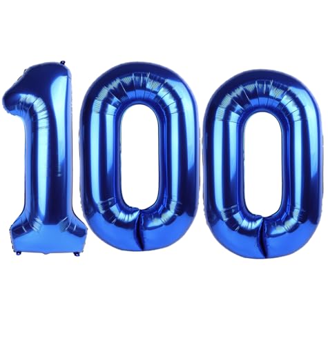 Marineblauer Ballon mit Zahl 100, 101,6 cm, 100 Zahlenballon, 100. marineblaue Geburtstagsdekorationen, 100 Jahre alte Frauen Männer Blau Partyzubehör Marineblauer Ballon mit Zahl 100, 101,6 cm, 100 Zahlenballon, 100. marineblaue Geburtstagsdekorationen, 100 Jahre alte Frauen Männer Blau Partyzubehör von IWERP