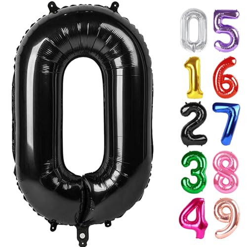 Schwarz Zahl 0 Ballon 40 Zoll, 0 Ballon Zahl für 10. 20. 30. 40. 50. 60. Geburtstag Dekorationen, Schwarz Party Supplies Schwarz Zahl 0 Ballon 40 Zoll, 0 Ballon Zahl für 10. 20. 30. 40. 50. 60. Geburtstag Dekorationen, Schwarz Party Supplies von IWERP