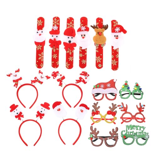 IWOWHERO 1 Satz Weihnachtsbrillen-Stirnband lustige Brillen Schneemann-Armband weihnachtsverkleidung weihnachts verkleidung Armband für Kinder Fingerring Armband Haarreifen- von IWOWHERO