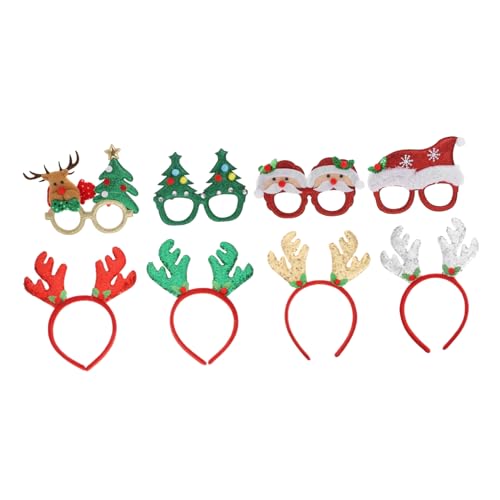 IWOWHERO 1 Satz Weihnachtsrahmen-stirnband Stirnbänder Weihnachtsdeko Party-kostüm-dekor Weihnachtshaarschmuck Requisiten Für Weihnachtskostüme Vlies Weihnachten Fräulein Brillengestelle von IWOWHERO