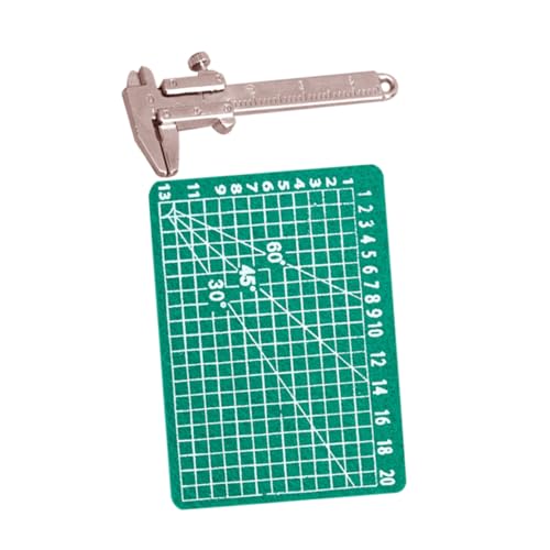 IWOWHERO 1 Set Mikro-messschieber-Ornament Für Puppenhaus, Emuliertes Lernwerkzeug, Miniatur-szenendekoration Für Mini-hausdekorationen, Winziges Lineal Und Matte von IWOWHERO