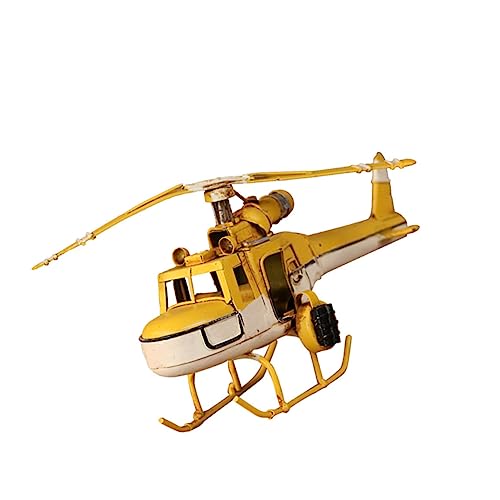 IWOWHERO 1 Stück Retro Flugzeugmodell Modelle Dekorationen Ornament Flugzeug Handwerk Vintage Flugzeugmodell Eisen Flugzeug Doppeldecker Modell Gelb von IWOWHERO