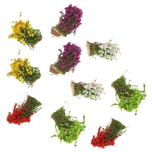 IWOWHERO 10 Stück Teiliges Statische Blumenbüschel aus Hochwertigem Harz Realistisch Gestaltete Miniatur Pflanzen für DIY Landschaftsgestaltung Modellbau Sandtisch Eisenbahn von IWOWHERO