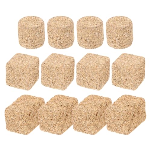 IWOWHERO 12 Stück Miniatur Heuhaufen, Dekorative Tischdekoration für Herbst, Mini Heuballen für Puppenhäuser Und DIY Bastelprojekte, Assortierte Farben, 2x2cm von IWOWHERO