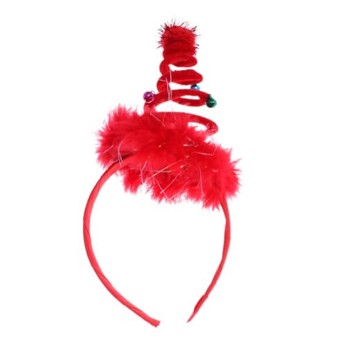 IWOWHERO 1Pc Weihnachts Haarreif Mit Glocke Und Feder Festlicher Kopfschmuck Für Und Mädchen Ideal Für Weihnachten Und Geburtstagsfeiern Leuchtendem Rot von IWOWHERO