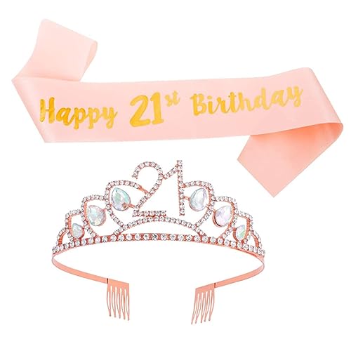 IWOWHERO 1Satz Geburtstagskrone mit Schärpe für Party Zubehör Roségold Krone und Schultergurt Hochwertige Deko für Unvergessliche Feiern IWOWHERO 1Satz Geburtstagskrone mit Schärpe für Party Zubehör Roségold Krone und Schultergurt Hochwertige Deko für Unvergessliche Feiern von IWOWHERO