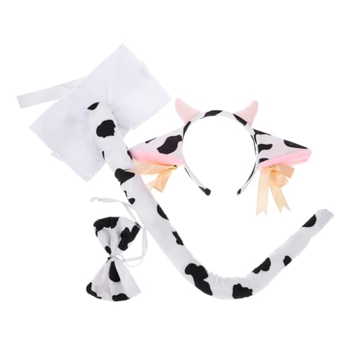 IWOWHERO 1satz Kuh Kostüm Mit Stirnband Und Süßem Glockenmotiv Für Erwachsene Für Halloween Und Kostümpartys Vielseitige Tier-verkleidung Für von IWOWHERO