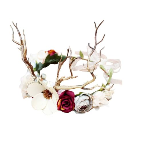 IWOWHERO 1stück Glowing Flower Tiara Für Einzigartiges Haarband Für Karneval Cosplay Hochzeiten Und Festivals Leichtes Headdress Aus Künstlichen Blumen Und von IWOWHERO