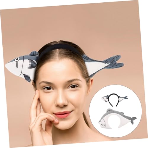 IWOWHERO 2 STÜCK Lustiges Fisch Stirnband mit Großem und Kleinem Cartoon Fisch Haarschmuck für Halloween Kostüm Party Erwachsene Vielseitiges Meeres thema Accessoire von IWOWHERO