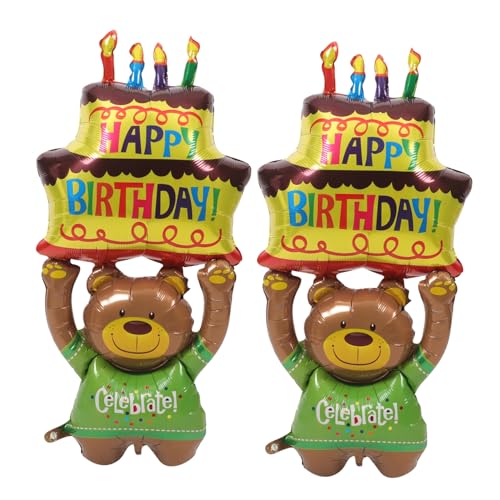 IWOWHERO 2 Stück Folienballons Dekorative Tierballons für Geburtstagsfeiern Zubehör für Babypartys und Kuchen Dekorationen von IWOWHERO