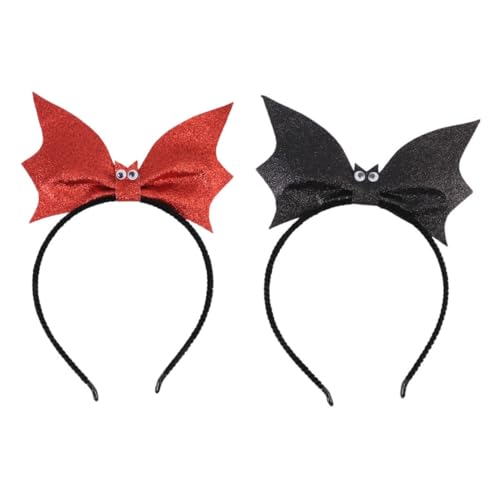 IWOWHERO 2 Stück Halloween Haarreif mit Fledermaus Leichtes Party Accessoire für Damen Bequemes Langlebiges Halloween Kostüm Stirnband für Cosplay und Mottopartys IWOWHERO 2 Stück Halloween Haarreif mit Fledermaus Leichtes Party Accessoire für Damen Bequemes Langlebiges Halloween Kostüm Stirnband für Cosplay und Mottopartys von IWOWHERO