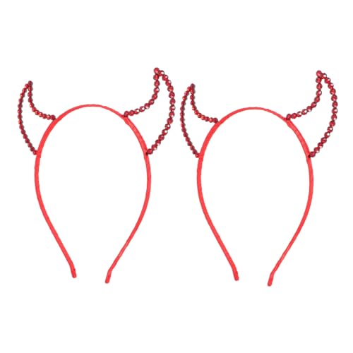 IWOWHERO 2 Stück Rote Strass Teufelshörner Haarreif Halloween Kostüm Kopfschmuck Funkelnd Glitzernd Party Accessoire IWOWHERO 2 Stück Rote Strass Teufelshörner Haarreif Halloween Kostüm Kopfschmuck Funkelnd Glitzernd Party Accessoire von IWOWHERO