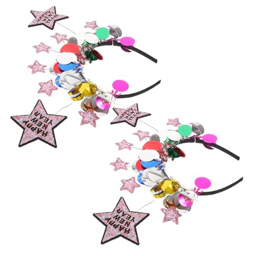 IWOWHERO 2 Stück Teiliges Year Party Haarband mit Glitzernden Fünfzackigen Sternen Farbenfrohes Stirnband für Erwachsene Festliches Haaraccessoire für Silvesterfeiern und Vielseitige IWOWHERO 2 Stück Teiliges Year Party Haarband mit Glitzernden Fünfzackigen Sternen Farbenfrohes Stirnband für Erwachsene Festliches Haaraccessoire für Silvesterfeiern und Vielseitige von IWOWHERO