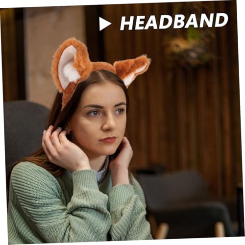 IWOWHERO 2 Stück Weiches Kunstfell Fuchsohren Haarreif Elastisches Stirnband für Erwachsene Karneval Halloween Kostüm Partyaccessoire Niedlich und Bequem von IWOWHERO