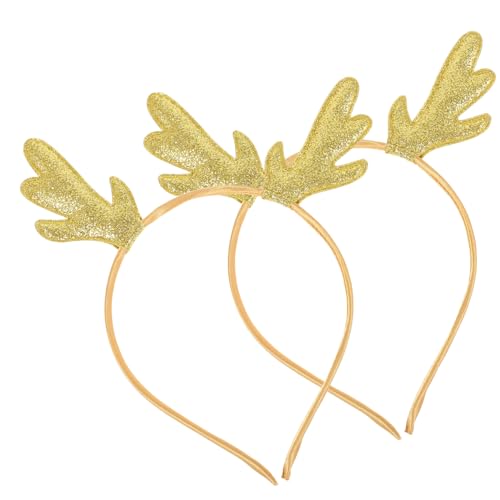 IWOWHERO 2 Stück Weihnachts Haarband Rentier Geweih Stirnband mit Goldenen Glitzer Pailletten Haarschmuck Festliche Kopfbedeckung für Weihnachtsfeier und Winterparty IWOWHERO 2 Stück Weihnachts Haarband Rentier Geweih Stirnband mit Goldenen Glitzer Pailletten Haarschmuck Festliche Kopfbedeckung für Weihnachtsfeier und Winterparty von IWOWHERO
