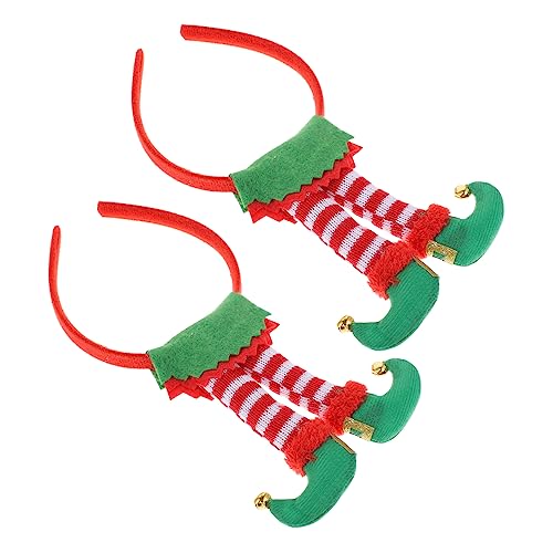 IWOWHERO 2 Stück Weihnachts Haarreifen Lustige Xmas Kopfbedeckungen für Partys Karneval und Festlichkeiten Leicht und Farbenfroh für Kostümpartys und Fotografie von IWOWHERO