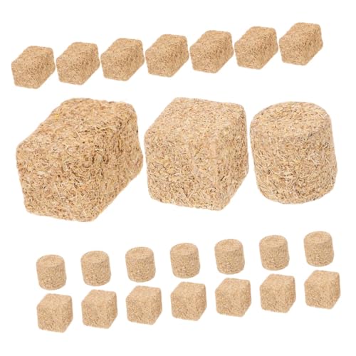 IWOWHERO 24 Stück Mini Heuhaufen Modell Mini Heuballen Mini Heuballen Zur Dekoration Puppenhaus Zubehör Miniatur Heuballen Kunstheu Miniatur Heu Requisite Heu Dekoration von IWOWHERO