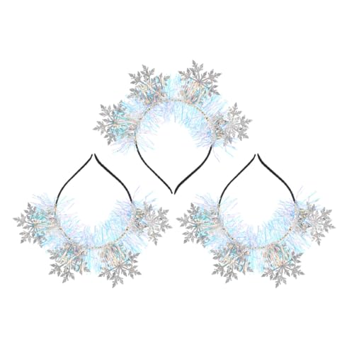IWOWHERO 3 Stck. Teiliges Weihnachts Haarreif mit Glitzer Schneeflocken Festlicher Kopfschmuck für Frauen und Mädchen Funkelndes Stirnband für Xmas Party und Winterliche Looks IWOWHERO 3 Stck. Teiliges Weihnachts Haarreif mit Glitzer Schneeflocken Festlicher Kopfschmuck für Frauen und Mädchen Funkelndes Stirnband für Xmas Party und Winterliche Looks von IWOWHERO